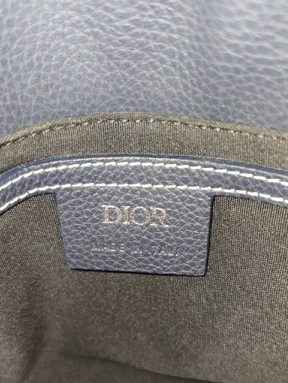 Dior Men Grained Calfskin Saddle Flat Messenger Bag